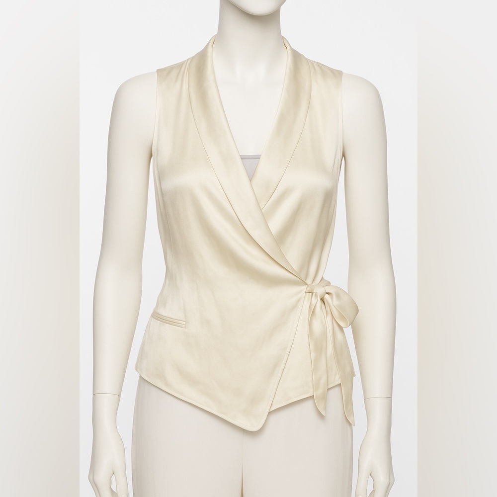 Alexander Wang Cream 100% silk Wrap Blouse